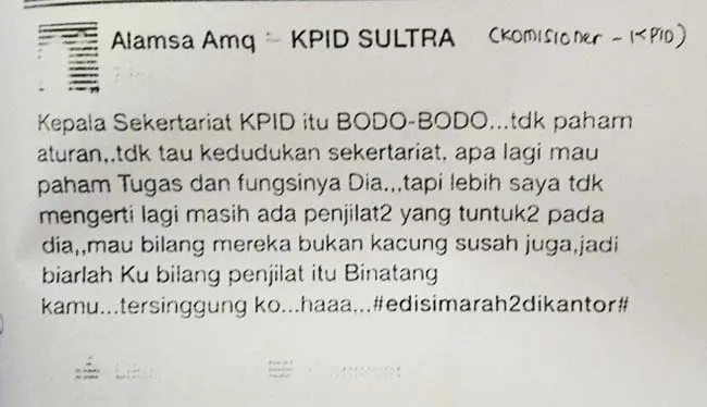 Gara-gara Status di Media Sosial, Anggota KPID Harus Berurusan Dengan Polisi