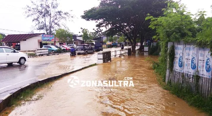 Hujan Deras, Sejumlah Ruas Jalan di Kendari Kembali Banjir