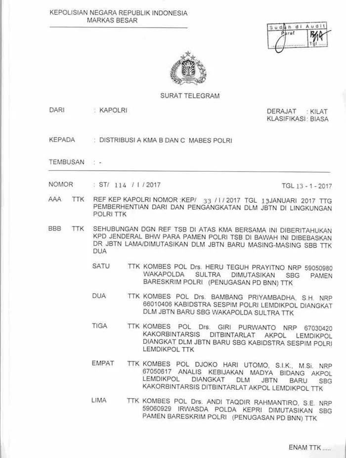  Setelah Kapolda, Kini Wakapolda Sultra yang Akan Berganti