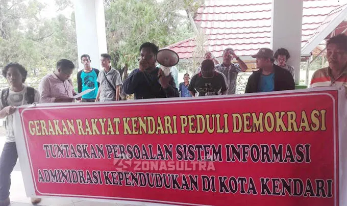 Jaringan Siak Disdukcapil Kendari Diputus Kemendagri, Mahasiswa Demo Minta Pertanggungjawaban Wali Kota