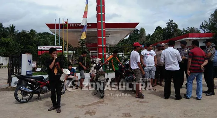Diduga Jual BBM Ilegal ke Penampung, Hipma Lasolo Demo SPBU Belalo