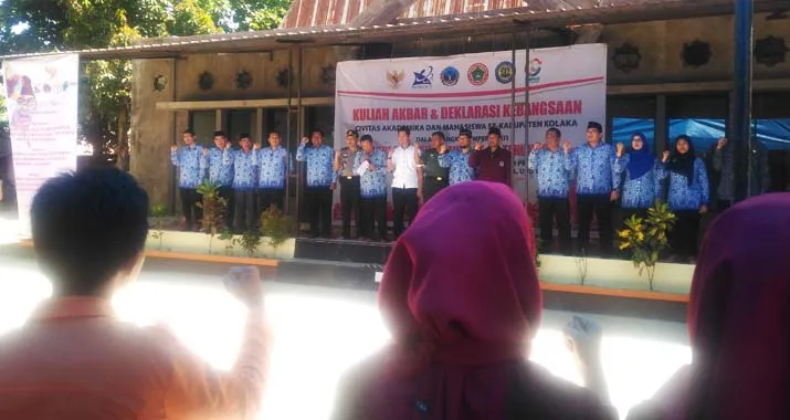 Ribuan Civitas Akademi Perguruan Tinggi di Kolaka Ikut Kuliah Akbar USN dan Deklarasi Melawan Radikalisme