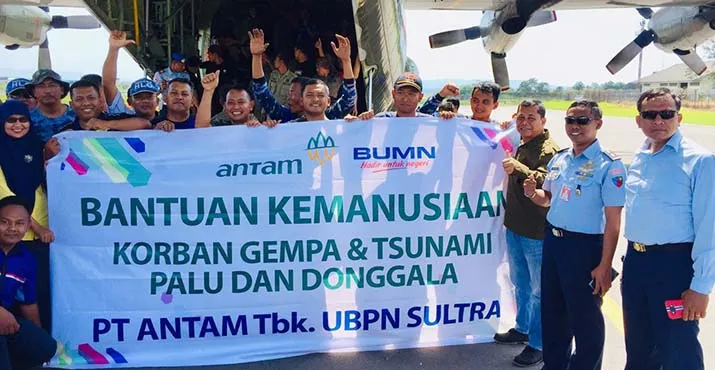 ANTAM UBPN Sultra Salurkan Bantuan Senilai Rp.200 Juta untuk Korban Bencana Sulteng