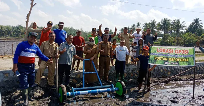 Distan Bombana Mulai Gencar Penanaman Padi Sawah Melalui Jarwo 