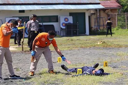 Simulasi Penangan Teroris di ANTAM UBPN Sultra, Demo Ricuh dan Ledakan Pos Jaga