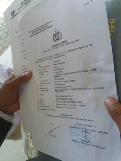 PT Bososi Perkarakan Seorang Pengacara di Polda Sultra