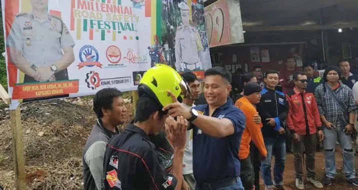 Sosialisasi Tertib Berlalu Lintas, Polres Konawe Rangkul Generasi Milenial