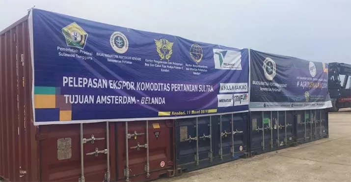 Ali Mazi Lepas Komoditas Ekspor ke Belanda dan Amerika Serikat