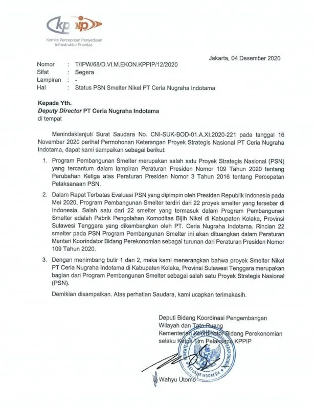 Proyek Strategis Nasional Smelter PT Ceria Kerja Sama Tiga BUMN