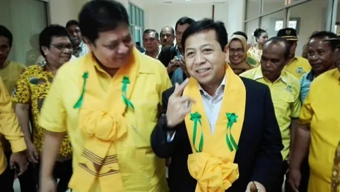 Sama-Sama Maju Ketua Umum, Airlangga dan Setya Novanto Temui Pengurus Golkar di Sultra