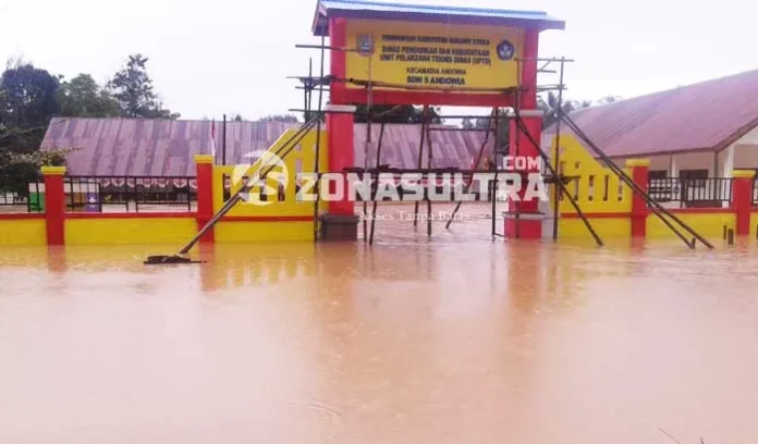 andowia_banjir Banjir, Fasilitas di SD 5 Andowia Rusak