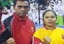 FORKI Yakin Cedera Nurjovi Bisa Pulih Sebelum PON XIX Nurjovi Islamiyani bersama pelatihnya Isnai Kimi