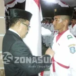 Ini Pesan Bupati Wakatobi Saat Kukuhkan Anggota Paskibra Pengukuhan Paskibraka Wakatobi