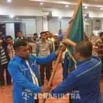 Sahrul Bedu Pimpin KNPI Sultra KNPI SULTRA - Sahrul Bedu terpilih secara aklamasi sebagai Ketua KNPI Sultra dalam Musyawarah Daerah di Hotel Qubra Kendari. M Rasman Saputra /ZONASULTRA.COM