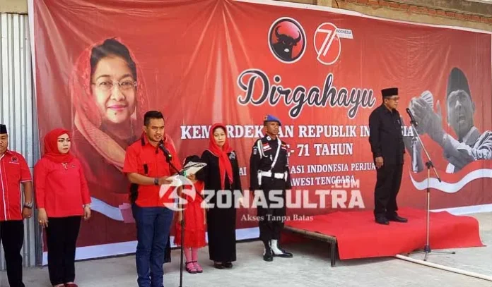 Ini Pesan Hugua Kepada Kader PDIP Sultra Saat Jadi Irup HUT RI