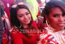 Hibur Massa, Evi Masamba Goyang Duman di Bombana Evi Masamba dan Dinda sesaat sebelum menghibur Warga Bombana