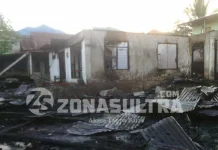 Satu Rumah Kos di Jalan Torada Ludes Terbakar Kebakaran rumah di torada wua-wua kendari