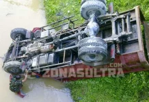 Sopir Mabuk, Truk Masuk Jurang di Konda Sopir Mabuk, Truk Masuk Jurang di Konda