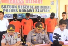 Polres Konsel Amankan Empat Kawanan Pelaku Curanmor Polres Konsel Amankan Empat Kawanan Pelaku Curanmor