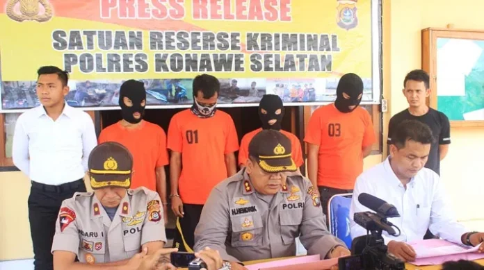 Polres Konsel Amankan Empat Kawanan Pelaku Curanmor