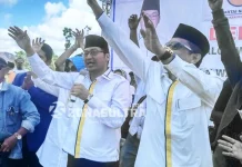 Paslon Razak-Haris Resmi Daftarkan Gugatan Ke MK Ada Teriakan Allahu Akbar Sampai Ewako di Deklarasi Pilwali Rasak-Haris