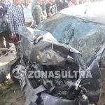 Mobil Hantam Bundaran Tank Andounohu, Satu Orang Tewas KECELAKAAN TUNGGAL- Satu buah mobil kehilangan kendali dengan menghatam bundaran tank Andounohu yang menyebabkan 1 orang tewas dan 3 kritis yang saat ini tengah dirawat di RS Kendari, Rabu (14/9/2016). ILHAM SURAHMIN/ZONASULTRA.COM