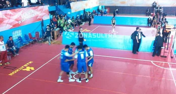 Sepak Takraw Beregu Putra Sultra Kalah dari Jawa Tengah