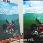 Lewat Lukisan, Peserta Peksiminas Asal Jawa Barat Soroti Pencemaran Laut Lewat Lukisan, Peserta Peksiminas Asal Jawa Barat Soroti Pencemaran Laut