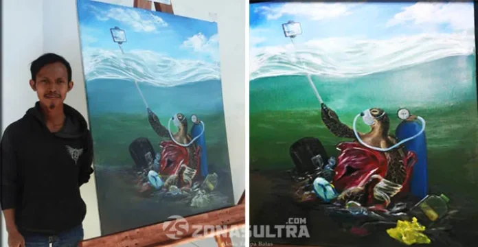 Lewat Lukisan, Peserta Peksiminas Asal Jawa Barat Soroti Pencemaran Laut