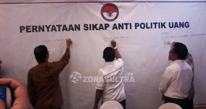 politik_uang Pernyataan Sikap Anti Politik Uang, 3 Calon Walikota Tak Hadir