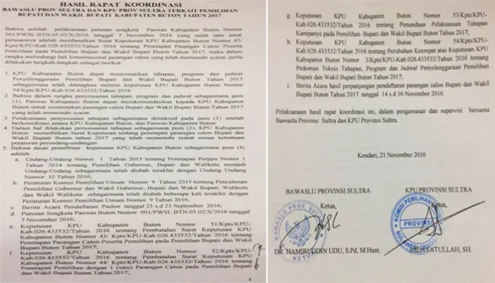 hasil_rakor_bawaslu_dan_kpu_sultra Nasib Pilkada Buton, Ini Hasil Rakor Bawaslu dan KPU Sultra