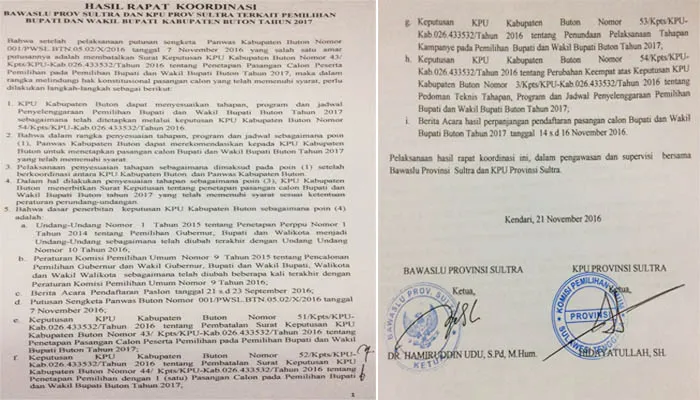 Nasib Pilkada Buton, Ini Hasil Rakor Bawaslu dan KPU Sultra