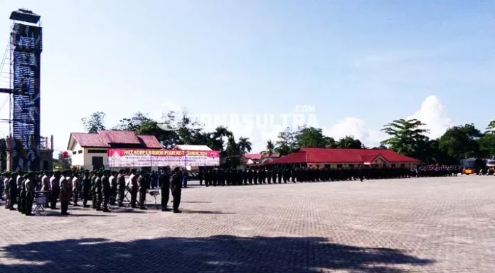 HUT Brimob Polda Sultra, Kapolda Tekankan Peningkatan Pengamanan Unjuk Rasa Anarkis
