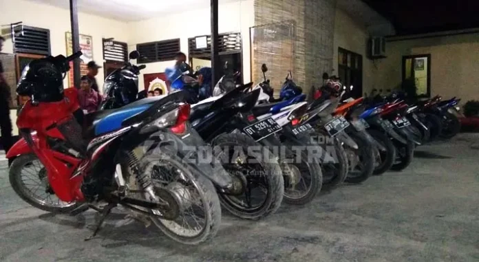 motor_diamankan Tidak Dilengkapi Surat-Surat, 16 Unit Motor Diamankan Polsek KP3 Kendari