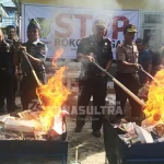 Bea Cukai Kendari Musnahkan Jutaan Batang Rokok Illegal Bea Cukai Kendari, Musnahkan Ribuan Batang Rokok Illegal