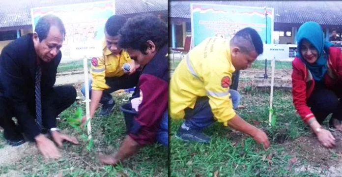 Peringati Hari Pahlawan, Mahasiswa FTIK UHO Tanam Pohon