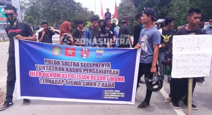 IKA SMKN 2 Raha Minta Kapolda Copot Kapolres Muna
