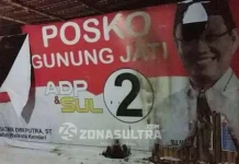 Lagi Posko ADP-SUL Dirusaki Posko Gunung Jati (ADP SUL) baleho baliho rusak