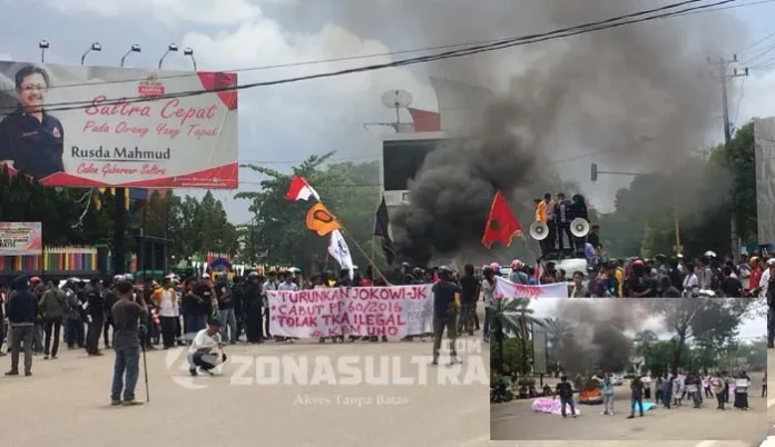 Mahasiswa Kendari Demo Tolak Pencabutan Subsidi BBM dan Kenaikan Sejumlah Tarif