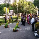 Tiba di Mapolda Sultra, Kapolda Baru Disambut Tarian Khas Tolaki Tiba di Mapolda Sultra, Kapolda Baru Disambut Tarian Tradisional