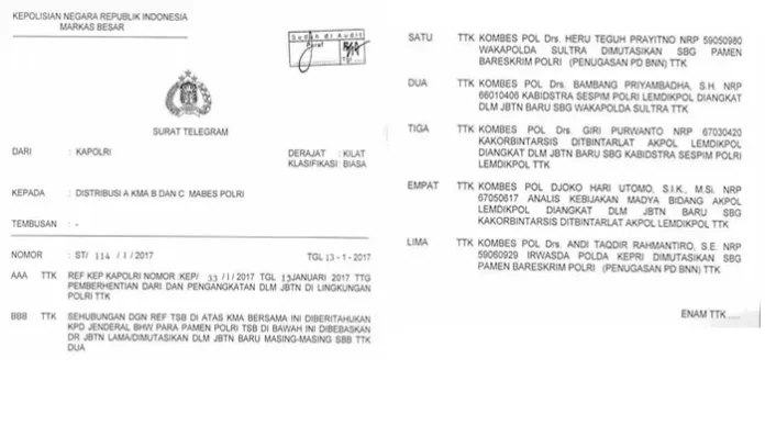 Setelah Kapolda, Kini Wakapolda Sultra yang Akan Berganti