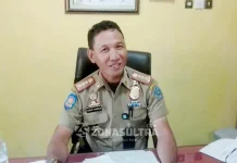 Pemkot Kendari Mulai Sosialisasi Perwali soal Disiplin Protokol Kesehatan Pelaksana tugas (Plt) Kasatpol PP Kota Kendari Amir Hasan