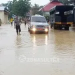 Mapolres Konsel Tergenang Banjir Mapolres Konsel Tergenang Banjir