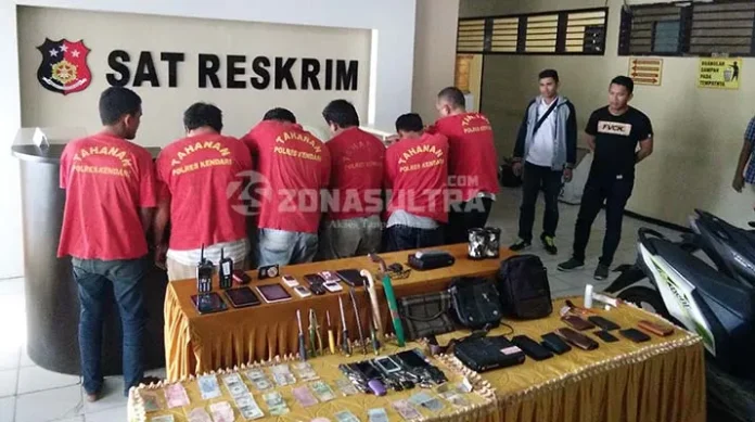 Polisi Ringkus Kawanan Perampok Yang beroperasi di Wilayah Kendari