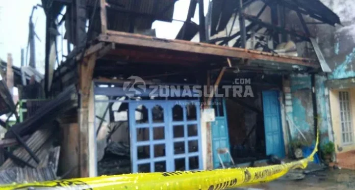 Dua Unit Ruko di Jalan Kamboja Kendari Terbakar