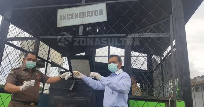 Barang Bukti Narkoba Tangkapan Terbesar Polda Sultra Dimusnahkan