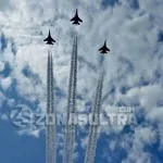 Aktraksi Pesawat Sukhoi Warnai HUT Sultra ke-53 Aktraksi Pesawat Sukhoi Warnai HUT Sultra ke-53