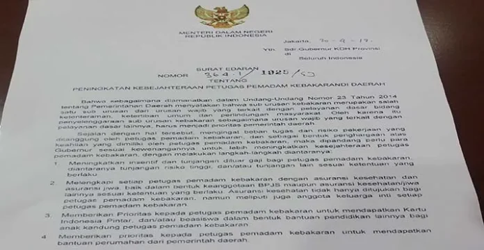 Mendagri Minta Gubernur Tingkatkan Kesejahteraan Petugas Pemadam Kebakaran