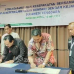 Lindung Hak Pekerja, BPJS Ketenagakerjaan dan Kajati Sultra Tandatangani MoU Lindung Hak Pekerja, BPJS Ketenagakerjaan dan Kajati Sultra Tandatangani MoU