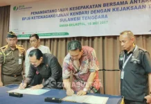 Lindung Hak Pekerja, BPJS Ketenagakerjaan dan Kajati Sultra Tandatangani MoU Lindung Hak Pekerja, BPJS Ketenagakerjaan dan Kajati Sultra Tandatangani MoU
